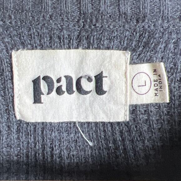 Pact Men L Organic Cotton Henley Knitted Heather Grey Long Sleeve - Picture 4 of 7